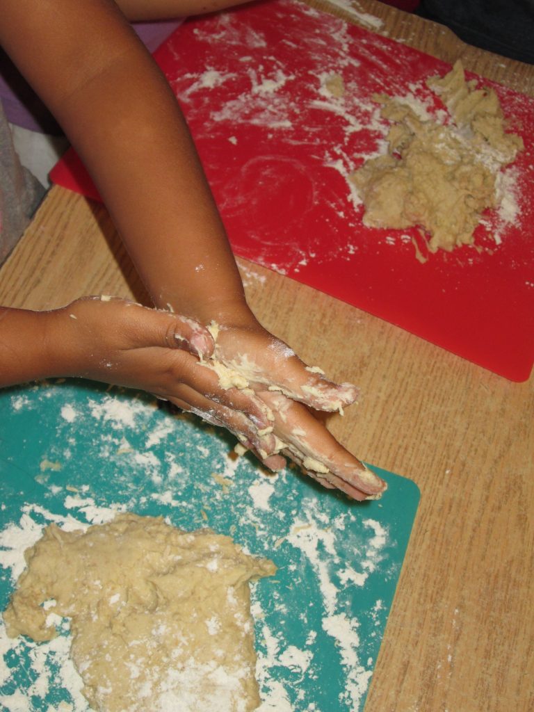 Step 3: (the most fun!) Kneading the dough...